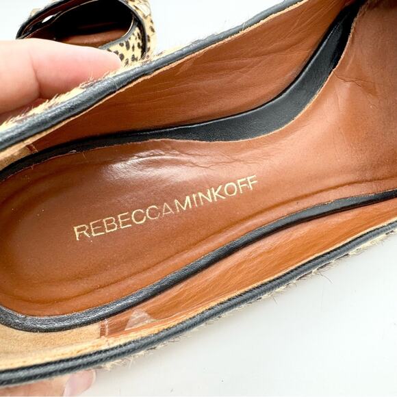 Rebecca Minkoff Ira Studded Calf Hair Pointed Toe Flats Cheetah Print Sz 9 Glam - Picture 12 of 14